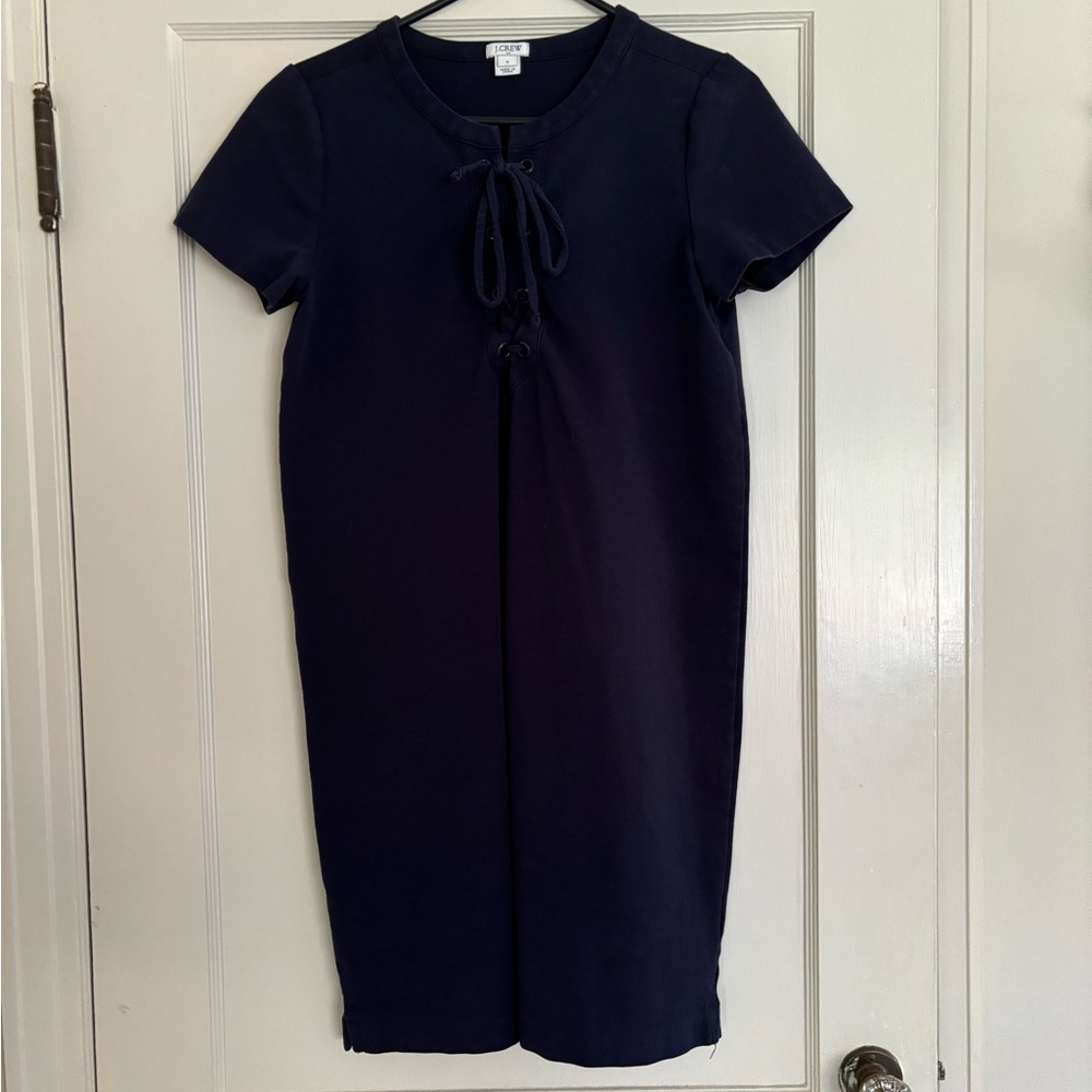 J.crew Navy blue lace up dress